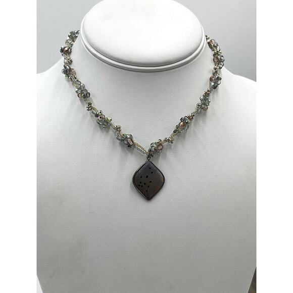 Holly Yashi Haiku Crystal Sterling Silver Crochet Choker‎ Stretch Necklace